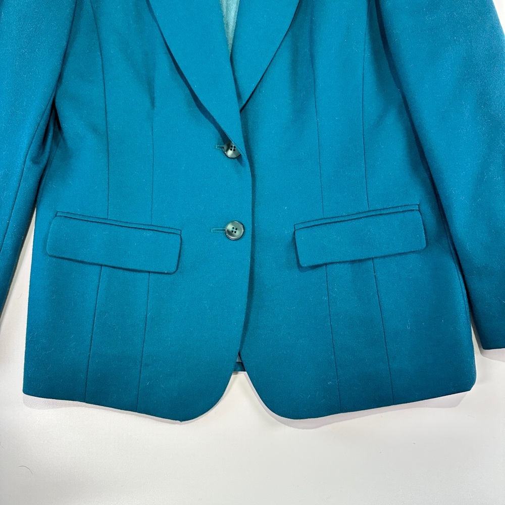 Pendleton wool blazer tailored two button teal bl… - image 4